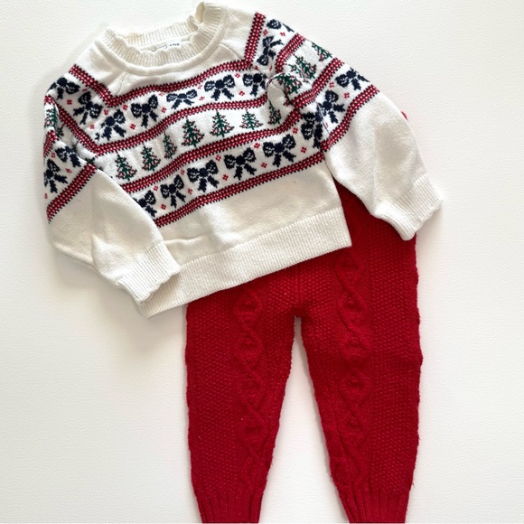 Janie and Jack Red and White Kids Matching Set